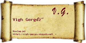 Vigh Gergő névjegykártya