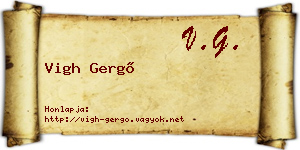 Vigh Gergő névjegykártya